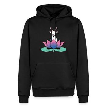Ziegen-yoga-meditation, Yoga-kurs, Yoga - Männer Premium Bio Hoodie - Schwarz - Vorne - Nico (187cm)