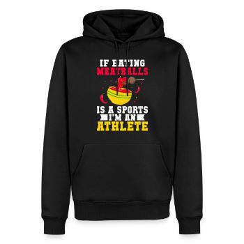 Cadeaux pour les amateurs de boulettes de viande - Sweat à capuche Premium bio Homme - noir - Devant - Nico (187cm)
