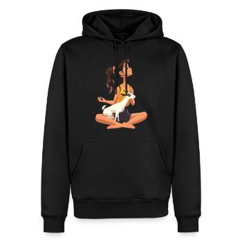 Ziegen-yoga-meditation, Yoga-kurs, Yoga - Männer Premium Bio Hoodie - Schwarz - Vorne - Nico (187cm)