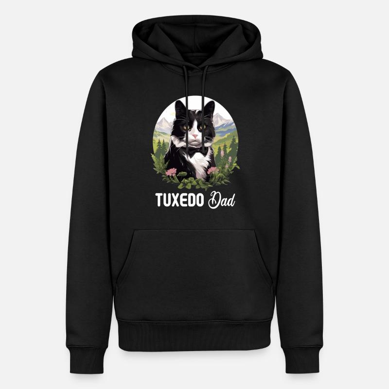 Tuxedo Chaton Tuxedo Cat - Sweat à capuche Premium bio Homme - noir