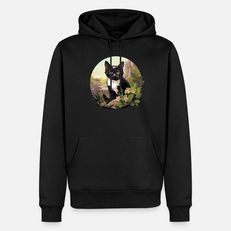 Tuxedo Kätzchen Tuxedo Katze - Männer Premium Bio Hoodie - Schwarz