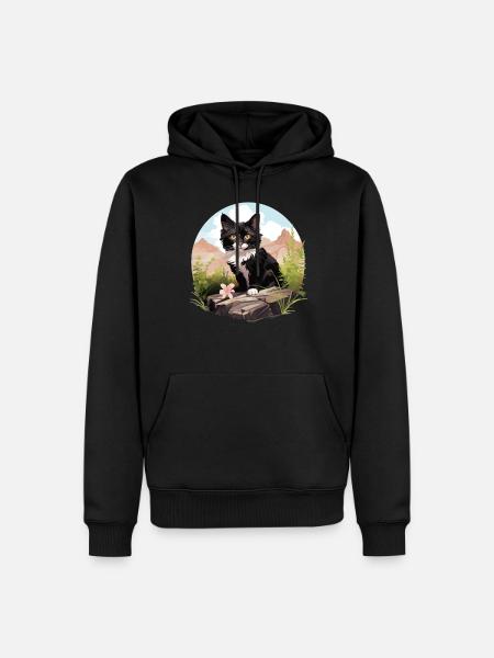 Tuxedo Kitten Tuxedo Cat - Men’s Premium Organic Hoodie - black