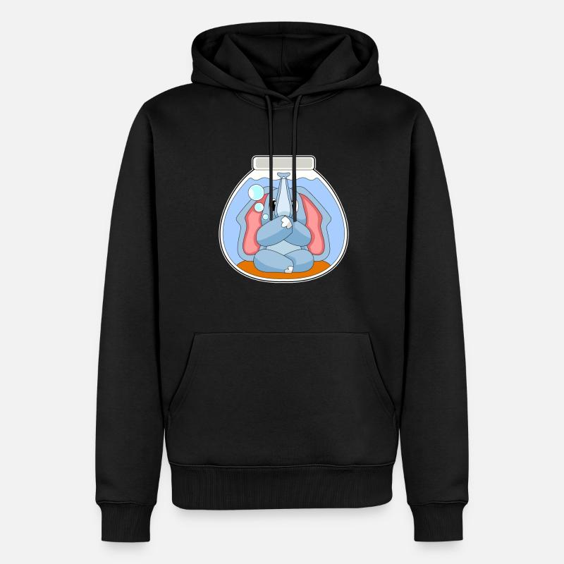 Aquarium des éléphants - Sweat à capuche Premium bio Homme - noir