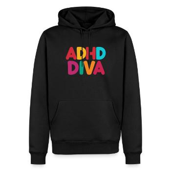 ADHD Humor And Awareness Design - Men’s Premium Organic Hoodie - black - Front - Nico (187cm)