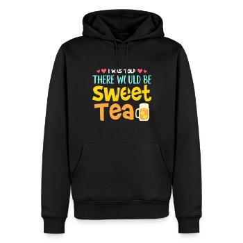 Thé sucré - Sweat à capuche Premium bio Homme - noir - Devant - Nico (187cm)