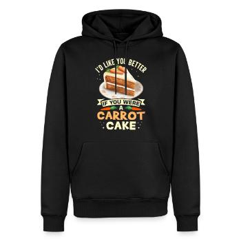 Dicton drôle de gâteau aux carottes - Sweat à capuche Premium bio Homme - noir - Devant - Nico (187cm)