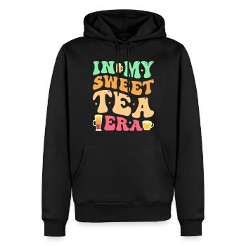 Thé sucré - Sweat à capuche Premium bio Homme - noir - Devant - Nico (187cm)
