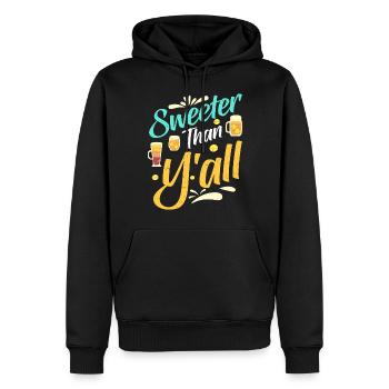 Thé sucré - Sweat à capuche Premium bio Homme - noir - Devant - Nico (187cm)