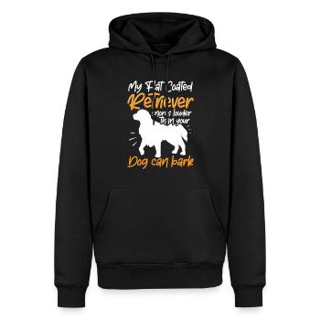 Le Flat Coated Retriever ronfle plus fort - Sweat à capuche Premium bio Homme - noir - Devant - Nico (187cm)