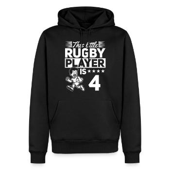4th Birthday Rugby Player Kids Rugby Player - Männer Premium Bio Hoodie - Schwarz - Vorne - Nico (187cm)