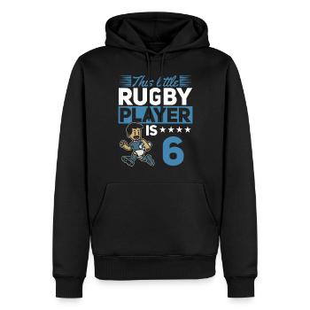 6th Birthday Kids Rugby Player - Männer Premium Bio Hoodie - Schwarz - Vorne - Nico (187cm)