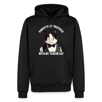 Tuxedo Kätzchen Tuxedo Katze - Männer Premium Bio Hoodie - Schwarz - Vorne - Nico (187cm)