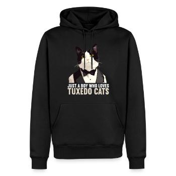 Tuxedo Kätzchen Tuxedo Katze - Männer Premium Bio Hoodie - Schwarz - Vorne - Nico (187cm)