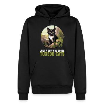 Tuxedo Kätzchen Tuxedo Katze - Männer Premium Bio Hoodie - Schwarz - Vorne - Nico (187cm)