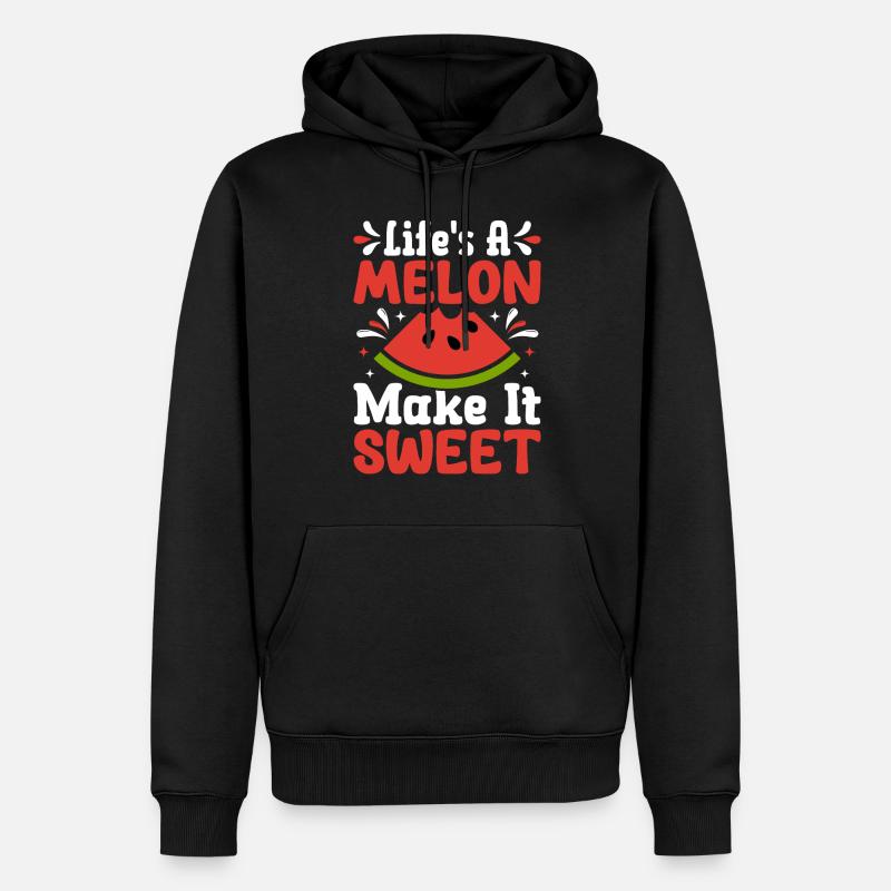 Melon Gift - Männer Premium Bio Hoodie - Schwarz