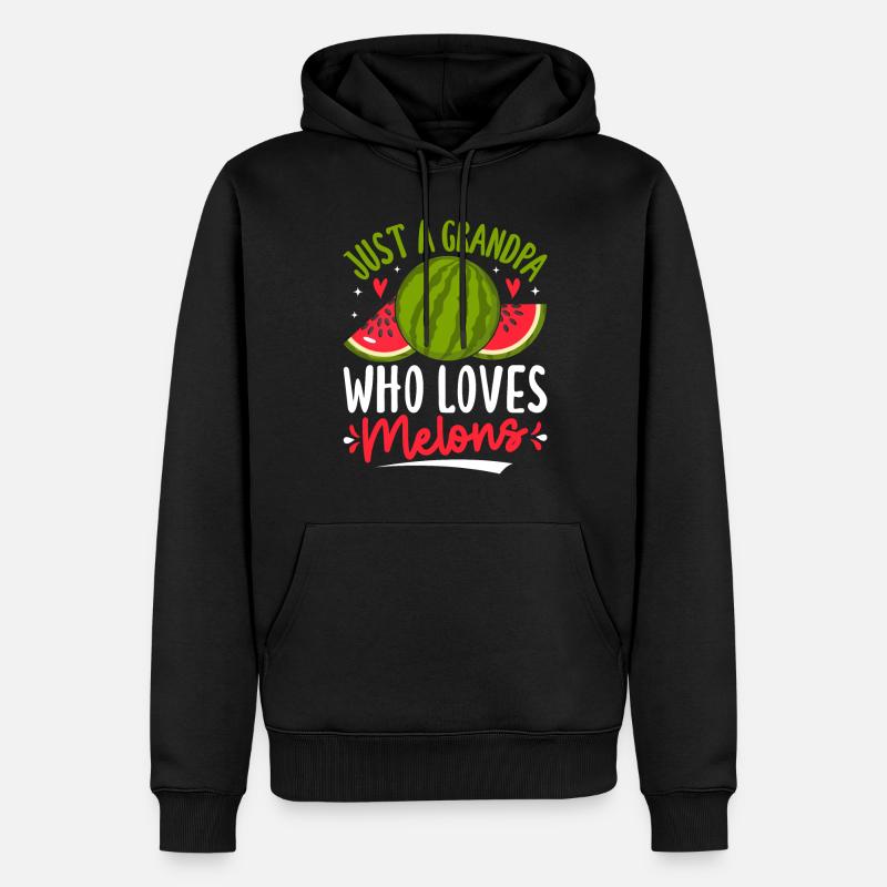 Melon Gift - Männer Premium Bio Hoodie - Schwarz