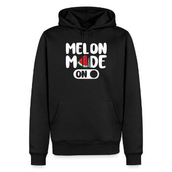 Melon Gift - Männer Premium Bio Hoodie - Schwarz - Vorne - Nico (187cm)
