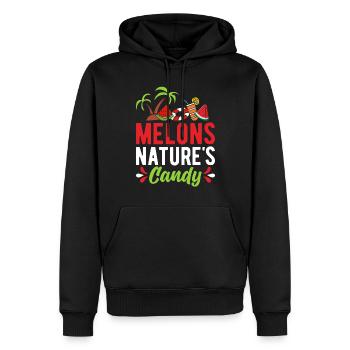 Melon Gift - Männer Premium Bio Hoodie - Schwarz - Vorne - Nico (187cm)
