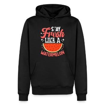 Melon Gift - Männer Premium Bio Hoodie - Schwarz - Vorne - Nico (187cm)