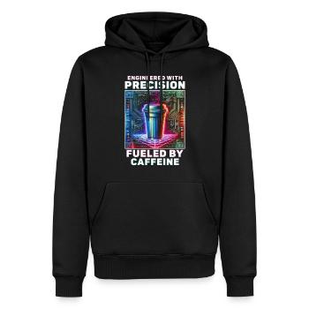 Robotik Ingenieur Fueled By Caffeine - Männer Premium Bio Hoodie - Schwarz - Vorne - Nico (187cm)