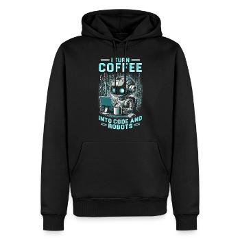 Robotics Engineer Turn Coffee Into Code And Robots - Men’s Premium Organic Hoodie - black - Front - Nico (187cm)