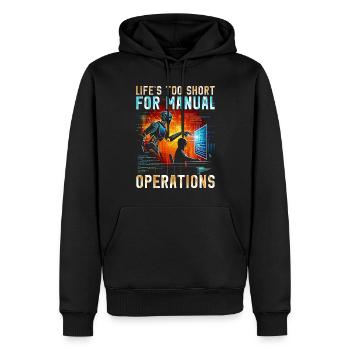 Robotik Ingenieur Manual Operations - Männer Premium Bio Hoodie - Schwarz - Vorne - Nico (187cm)