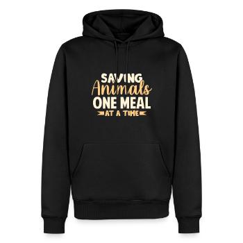 Vegan Vegetarier Design für einen Tofu Fan - Männer Premium Bio Hoodie - Schwarz - Vorne - Nico (187cm)