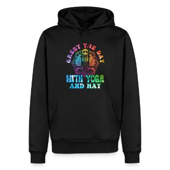 Ziegen-yoga-meditation, Yoga-kurs, Yoga - Männer Premium Bio Hoodie - Schwarz - Vorne - Nico (187cm)