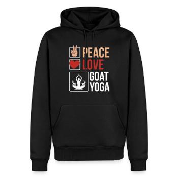 Ziegen-yoga-meditation, Yoga-kurs, Yoga - Männer Premium Bio Hoodie - Schwarz - Vorne - Nico (187cm)