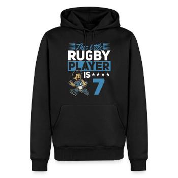 7th Birthday Kids Rugby Player - Männer Premium Bio Hoodie - Schwarz - Vorne - Nico (187cm)