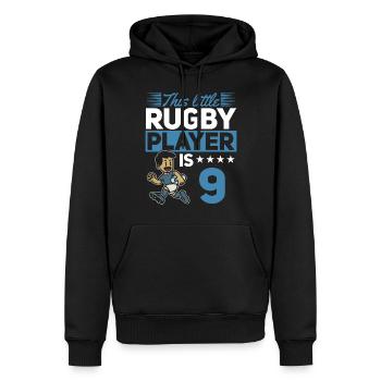 9th Birthday Kids Rugby Player - Männer Premium Bio Hoodie - Schwarz - Vorne - Nico (187cm)
