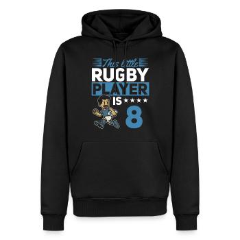 8th Birthday Kids Rugby Player - Männer Premium Bio Hoodie - Schwarz - Vorne - Nico (187cm)