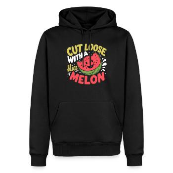Melon Gift - Männer Premium Bio Hoodie - Schwarz - Vorne - Nico (187cm)