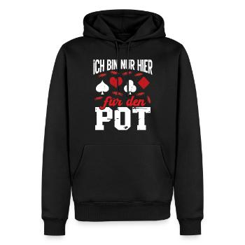 Jetons de poker Étui de poker Joueur de poker de table - Sweat à capuche Premium bio Homme - noir - Devant - Nico (187cm)