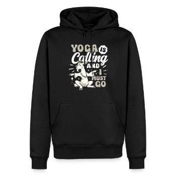 Ziegen-yoga-meditation, Yoga-kurs, Yoga - Männer Premium Bio Hoodie - Schwarz - Vorne - Nico (187cm)