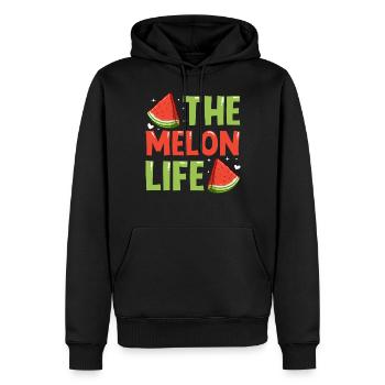Melon Gift - Männer Premium Bio Hoodie - Schwarz - Vorne - Nico (187cm)