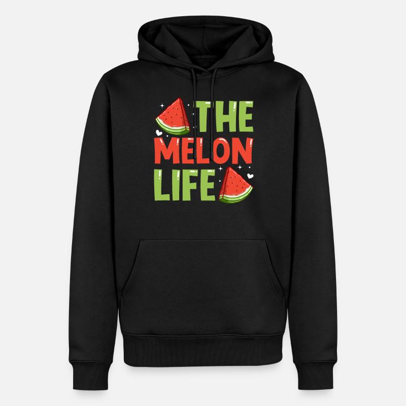 Melon Gift - Männer Premium Bio Hoodie - Schwarz