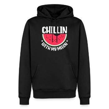 Melon Gift - Männer Premium Bio Hoodie - Schwarz - Vorne - Nico (187cm)