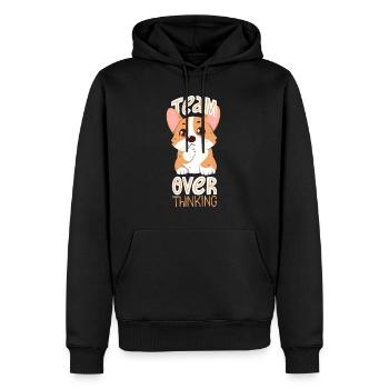 Réflexion excessive de l’équipe - Sweat à capuche Premium bio Homme - noir - Devant - Nico (187cm)