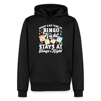 Joueur de bingo Que se passe-t-il au bingo ? - Sweat à capuche Premium bio Homme - noir - Devant - Nico (187cm)