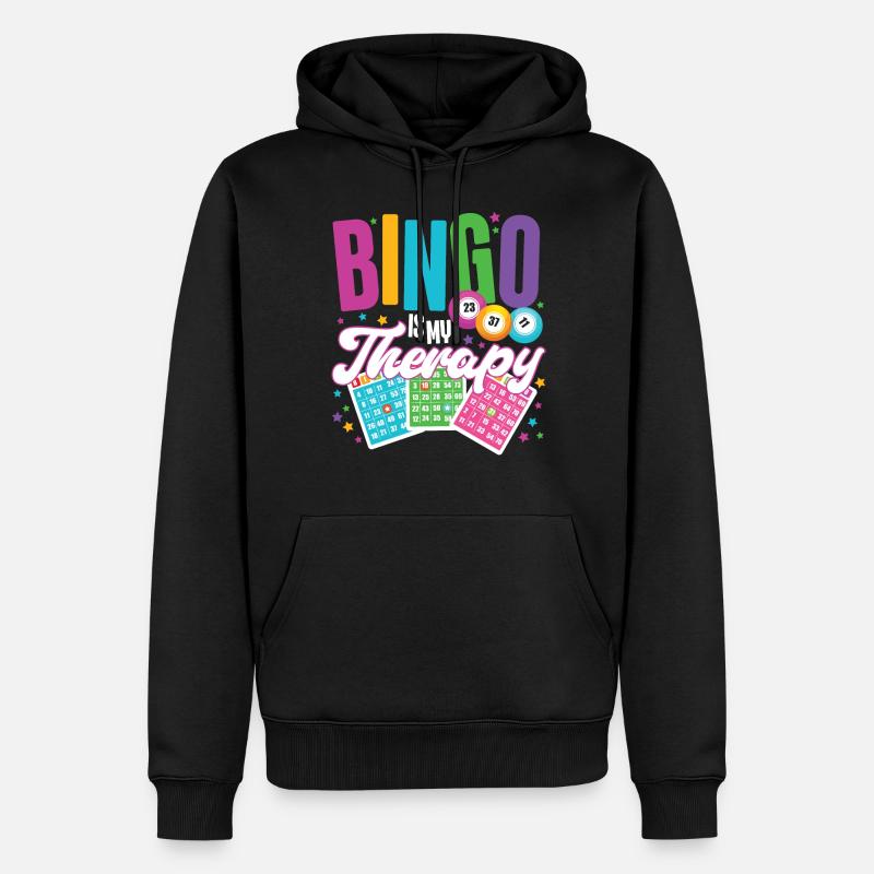 Le bingo est ma thérapie - Sweat à capuche Premium bio Homme - noir