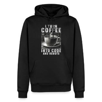 Robotics Engineer Turn Coffee Into Code And Robots - Men’s Premium Organic Hoodie - black - Front - Nico (187cm)