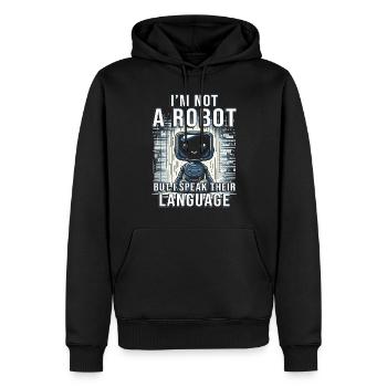 Robotik Ingenieur I'm Not A Robot - Männer Premium Bio Hoodie - Schwarz - Vorne - Nico (187cm)