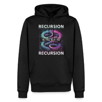 Robotics Engineer Recursion The Key To Recursion - Men’s Premium Organic Hoodie - black - Front - Nico (187cm)