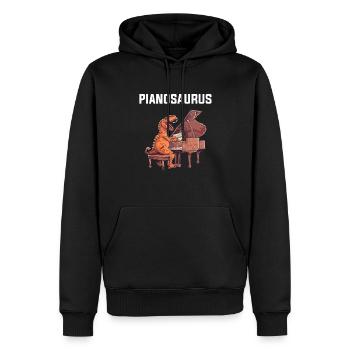 piano dinosaur instrument pianist piano - Männer Premium Bio Hoodie - Schwarz - Vorne - Nico (187cm)