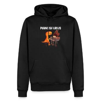 piano dinosaur instrument pianist piano - Männer Premium Bio Hoodie - Schwarz - Vorne - Nico (187cm)