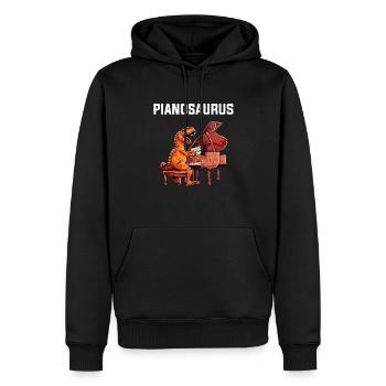 piano dinosaur instrument pianist piano - Männer Premium Bio Hoodie - Schwarz - Vorne - Nico (187cm)