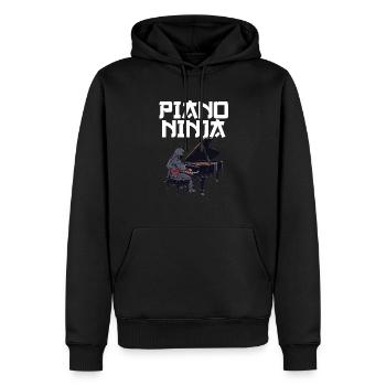 piano ninja instrument pianist piano - Männer Premium Bio Hoodie - Schwarz - Vorne - Nico (187cm)