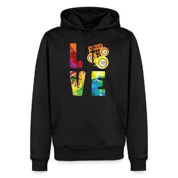 Bingo Player Watercolor Love - Männer Premium Bio Hoodie - Schwarz - Vorne - Nico (187cm)