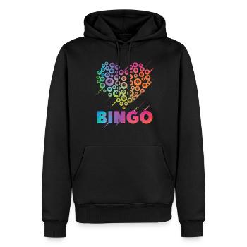 Bingo Player Heart Bingo - Männer Premium Bio Hoodie - Schwarz - Vorne - Nico (187cm)